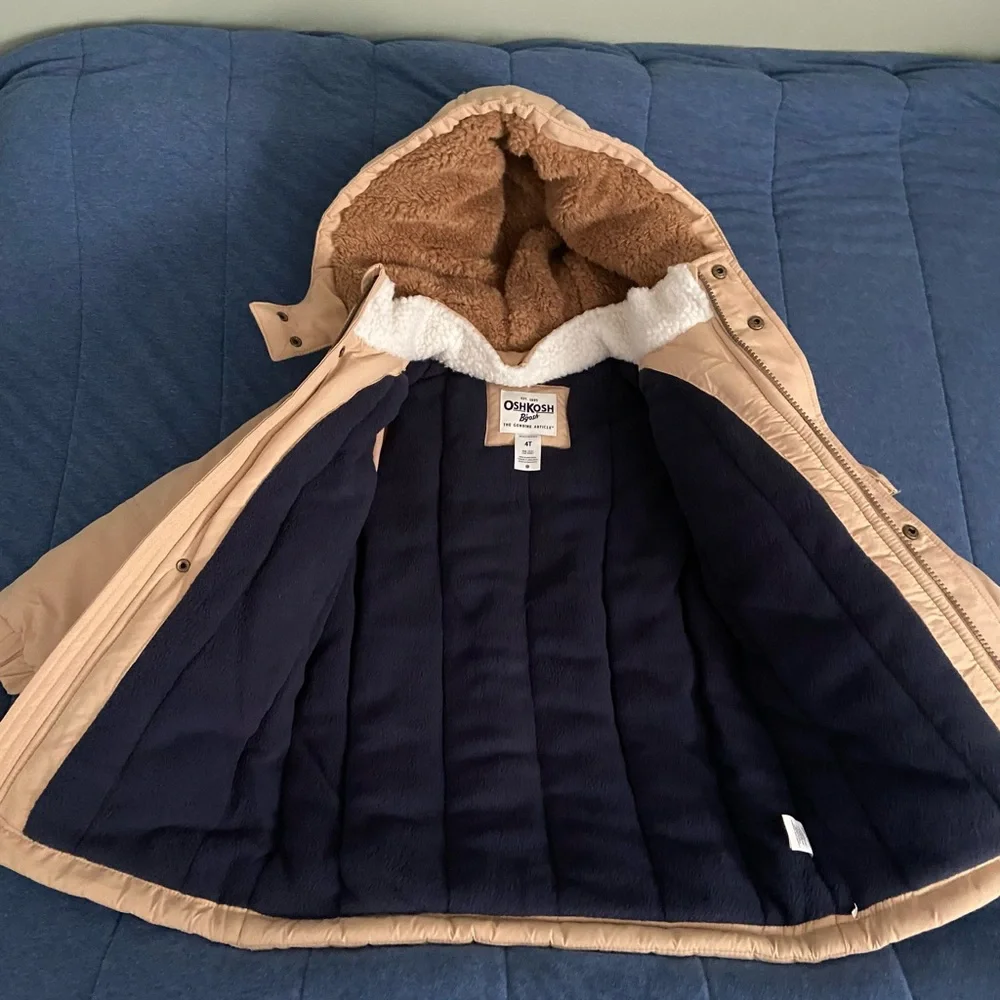 4T OshKosh B'gosh Hooded Puffer Coat with Sherpa Lining
